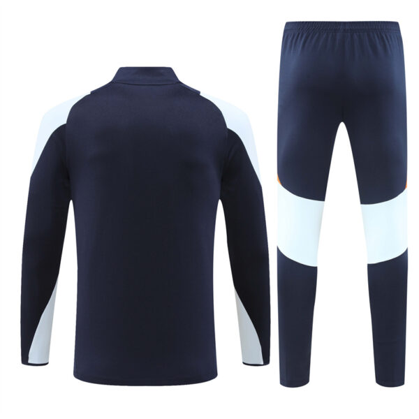 Real Madrid 2024-25 Royal Blue Half Zip Long Sleeve Training Kit - Image 2