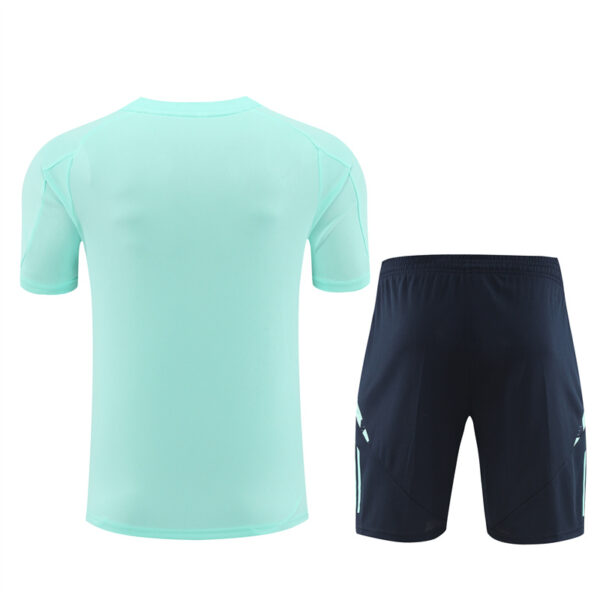 Real Madrid 2024-25 Turquoise Blue Short Sleeve Training Kit - Image 2