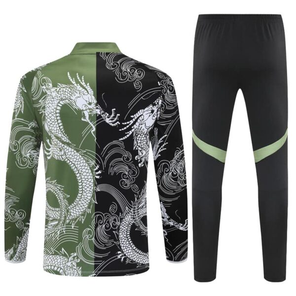 Real Madrid 2025-26 Black Green Half Zip Long Sleeve Training Kit - Image 2