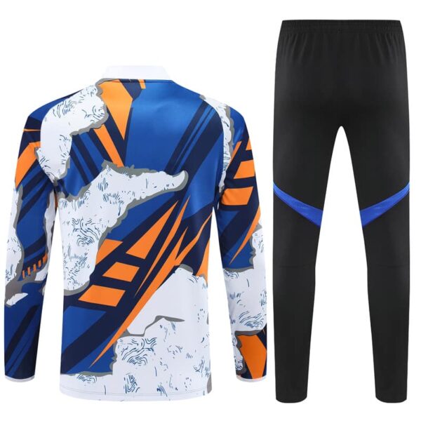 Real Madrid 2025-26 Yellow Blue (Camo Edition) Half Zip Long Sleeve Training Kit - Image 2