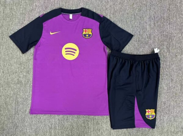 Barcelona 2025-26 Purple Short Sleeve Kids Training Kit - Image 2