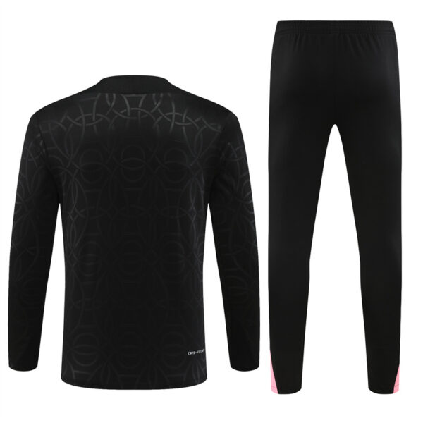 PSG Jordan 2024-25 Black (Embossed Edition) Half Zip Long Sleeve Training Kit - Image 2