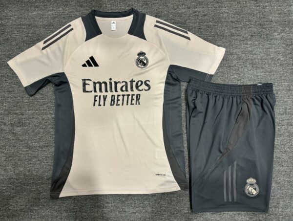 Real Madrid 2024-25 Apricot Short Sleeve Kids Training Kit - Image 2