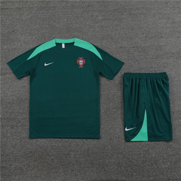 Portugal 2024-25 Green Short Sleeve Training Kit - Image 2