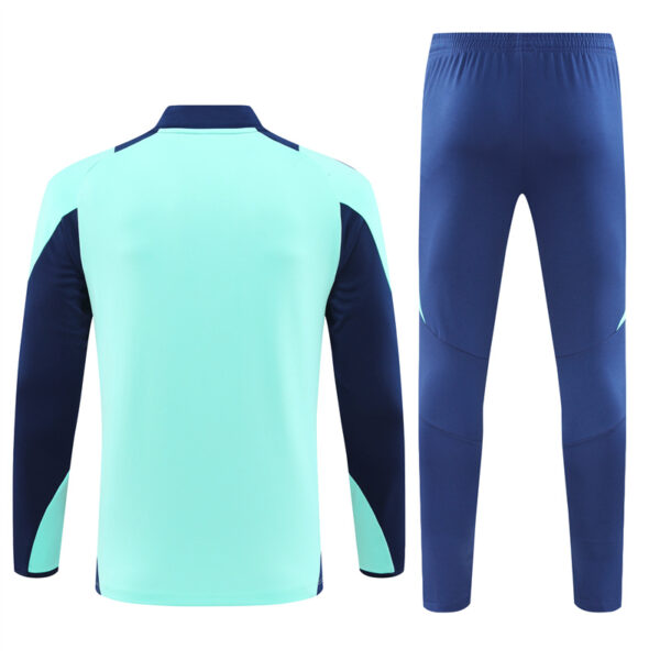 Arsenal 2024-25 Turquoise Blue Half Zip Long Sleeve Training Kit - Image 2