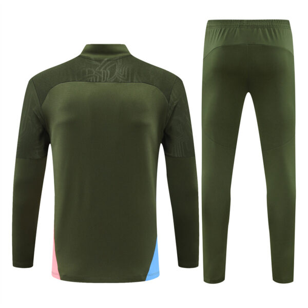 Manchester City 2024-25 Army Green Half Zip Long Sleeve Training Kit - Image 2