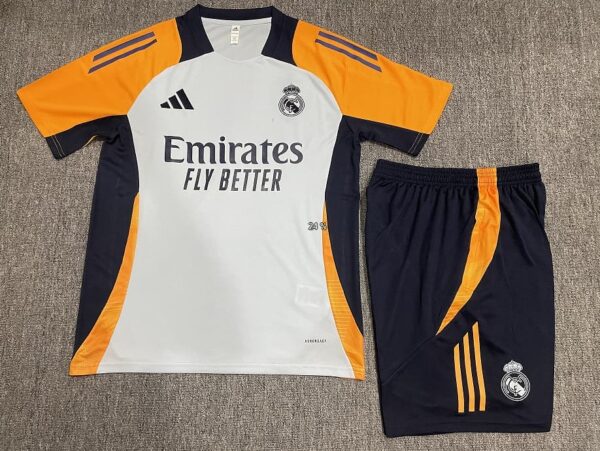 Real Madrid 2024-25 Light Blue Short Sleeve Kids Training Kit - Image 2