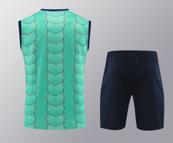 Barcelona 2024-25 Green Scales Vest Training Kit - Image 2