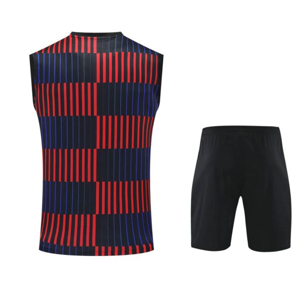 Barcelona 2025-26 Black with Red and Blue Stripes Vest Training Kit - Image 2