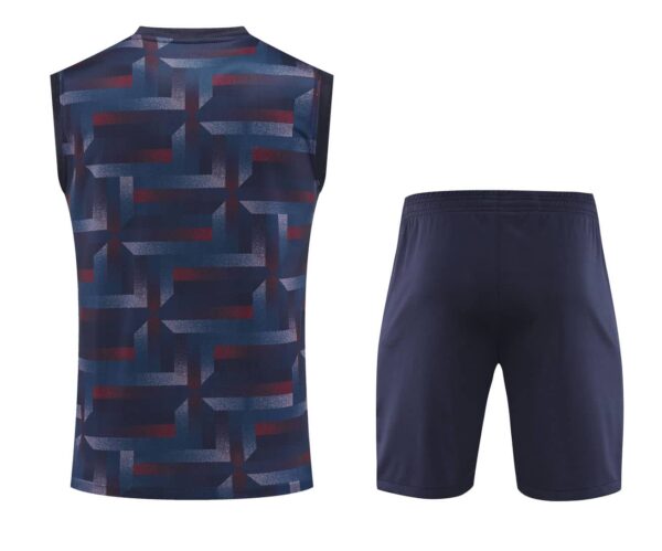 England 2024-25 Navy Geometric Maroon Vest Training Kit - Image 2