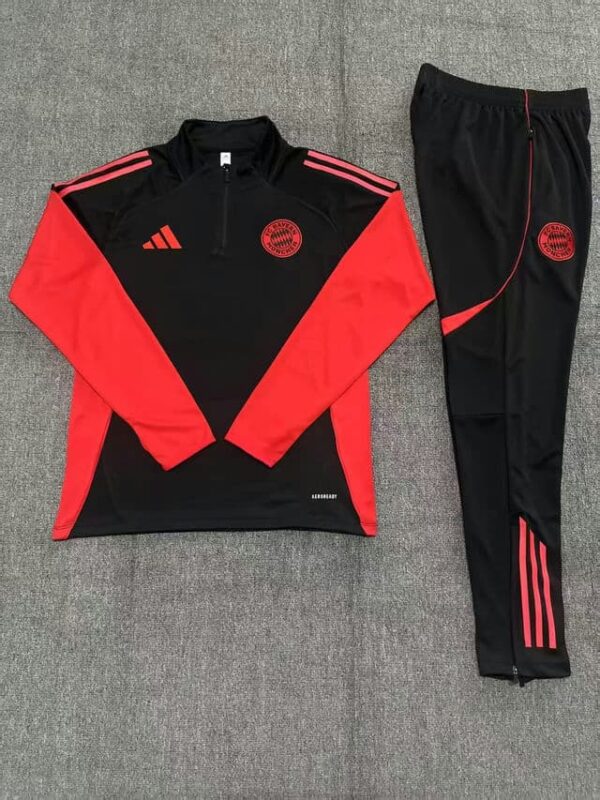 Bayern Munich 2025-26 Black Half Zip Long Sleeve Kids Training Kit - Image 2