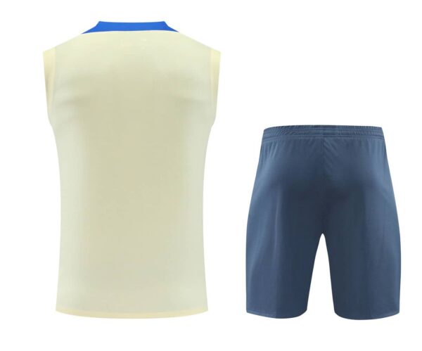 Inter Milan 2024-25 Beige and Blue Vest Training Kit - Image 2