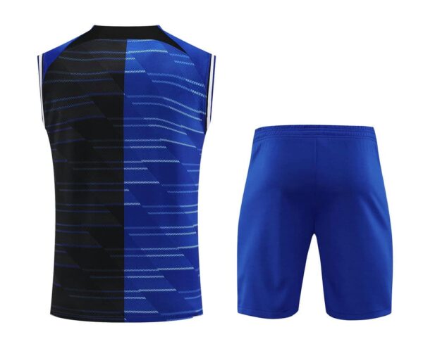 Inter Milan 2024-25 Blue and Black Half-and-Half Vest Training Kit - Image 2