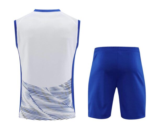 Inter Milan 2024-25 White and Blue Wave Pattern Vest Training Kit - Image 2