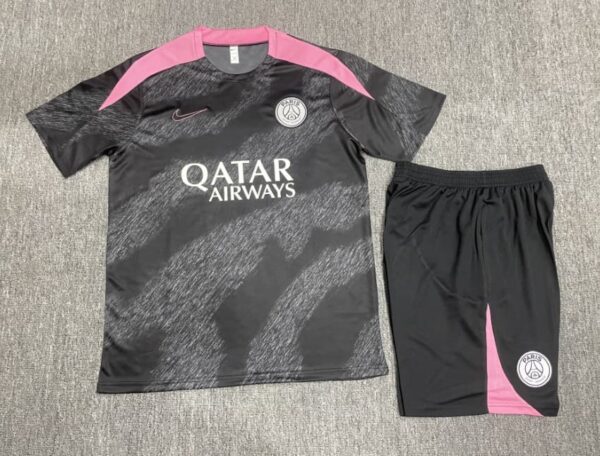 PSG 2024-25 Black (Camo Edition) Short Sleeve Kids Training Kit - Image 2