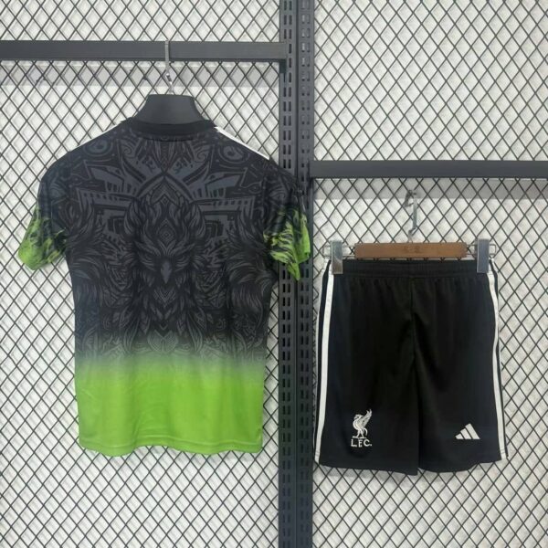 Liverpool 2025-26 Black & Green Special Edition Kids Kit - Image 2