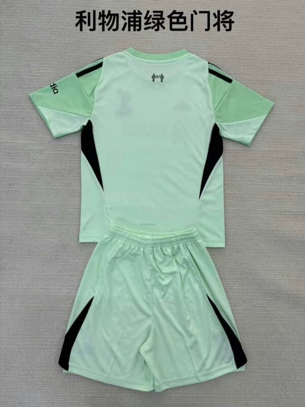 Liverpool 2025-26 Green Goalkeeper Kids Kit - Image 2