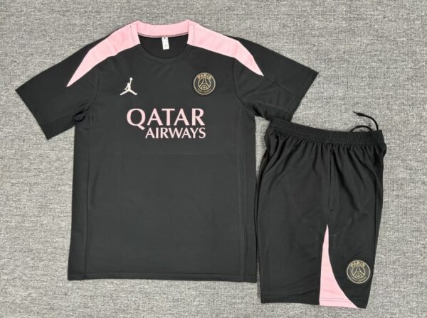 PSG Jordan 2024-25 Black Short Sleeve Kids Training Kit - Image 2