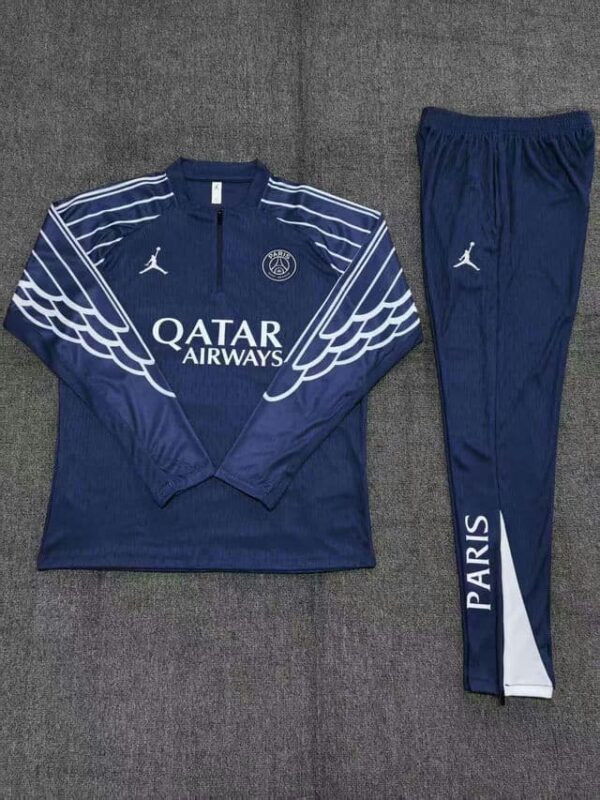 PSG Jordan 2025-26 Royal Blue (UCL Edition) Half Zip Long Sleeve Kids Training Kit - Image 2