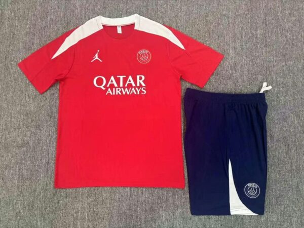 PSG Jordan 2025-26 Red Short Sleeve Kids Training Kit - Image 2