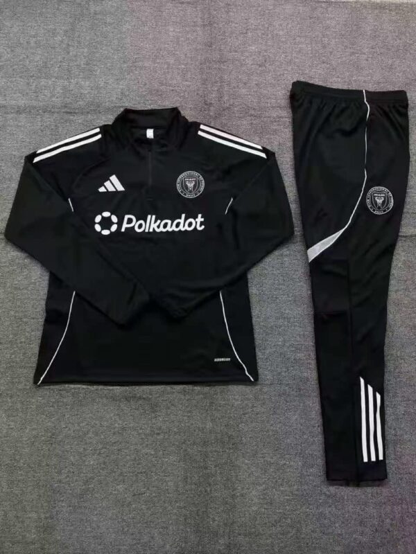 Inter Miami 2025-26 Black Half Zip Long Sleeve Kids Training Kit - Image 2