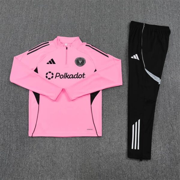 Inter Miami 2025-26 Pink Half Zip Long Sleeve Training Kit - Image 3