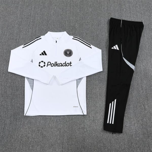 Inter Miami 2025-26 White Half Zip Long Sleeve Training Kit - Image 3