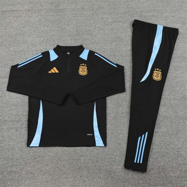 Argentina 2024-25 Black Half Zip Long Sleeve Training Kit - Image 3
