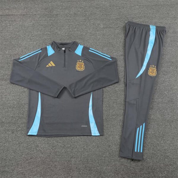 Argentina 2024-25 Dark Grey Half Zip Long Sleeve Training Kit - Image 3