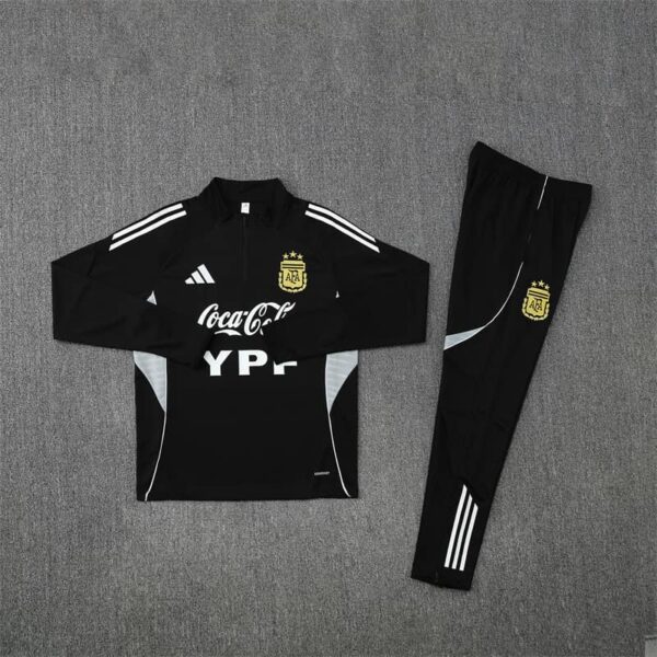 Argentina 2025-26 Black Half Zip Long Sleeve Training Kit - Image 3