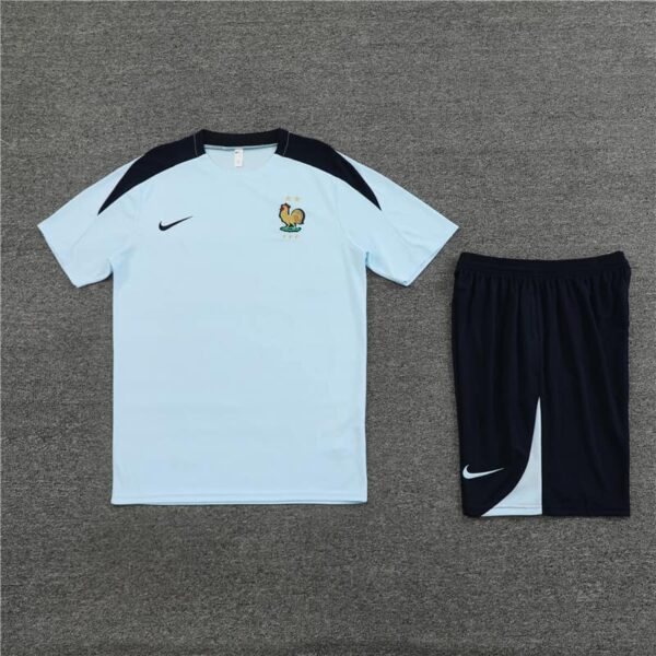 France 2024-25 Light Blue Short Sleeve Training Kit - Image 3