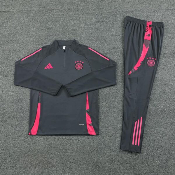 Germany 2024-25 Dark Grey Half Zip Long Sleeve Training Kit - Image 3