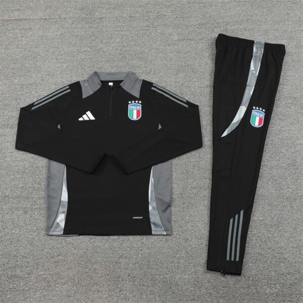 Italy 2024-25 Black Half Zip Long Sleeve Training Kit - Image 3