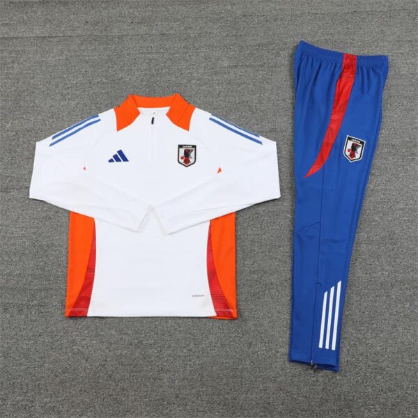 Japan 2024-25 White Half Zip Long Sleeve Training Kit - Image 3