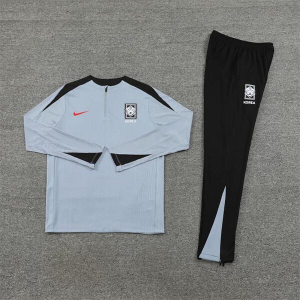 Korea 2024-25 Light Grey Half Zip Long Sleeve Training Kit - Image 3