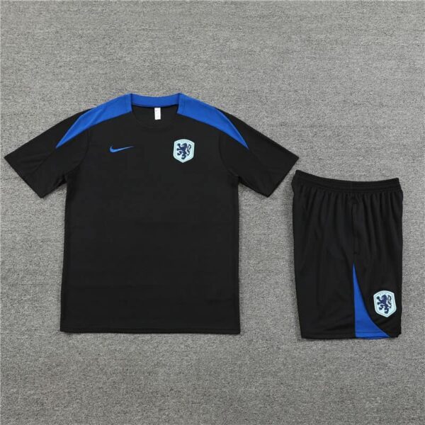 Netherlands 2024-25 Black Short Sleeve Training Kit - Image 3