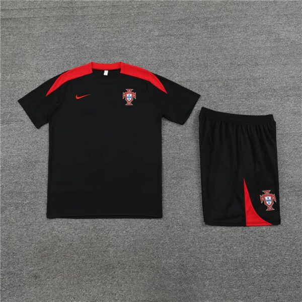 Portugal 2024-25 Black Short Sleeve Training Kit - Image 3