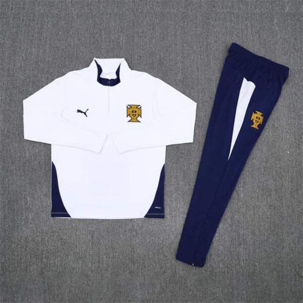 Portugal 2025-26 White Half Zip Long Sleeve Training Kit - Image 3