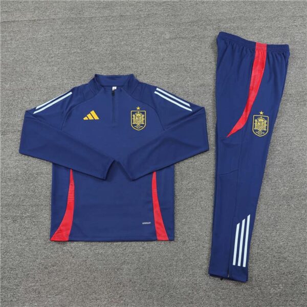 Spain 2024-25 Royal Blue Half Zip Long Sleeve Training Kit - Image 3
