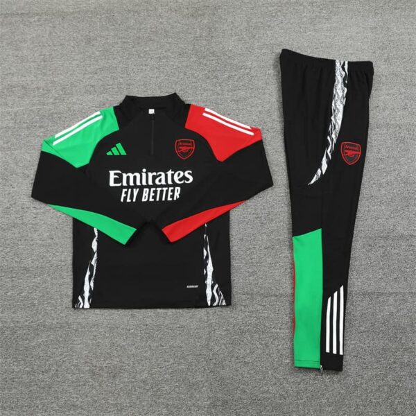 Arsenal 2024-25 Black Half Zip Long Sleeve Training Kit - Image 3
