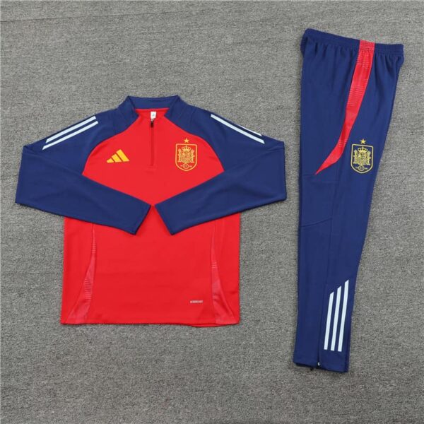 Spain 2024-25 Red Half Zip Long Sleeve Training Kit - Image 3