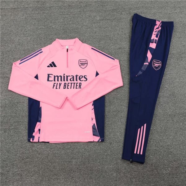 Arsenal 2024-25 Pink Half Zip Long Sleeve Training Kit - Image 3
