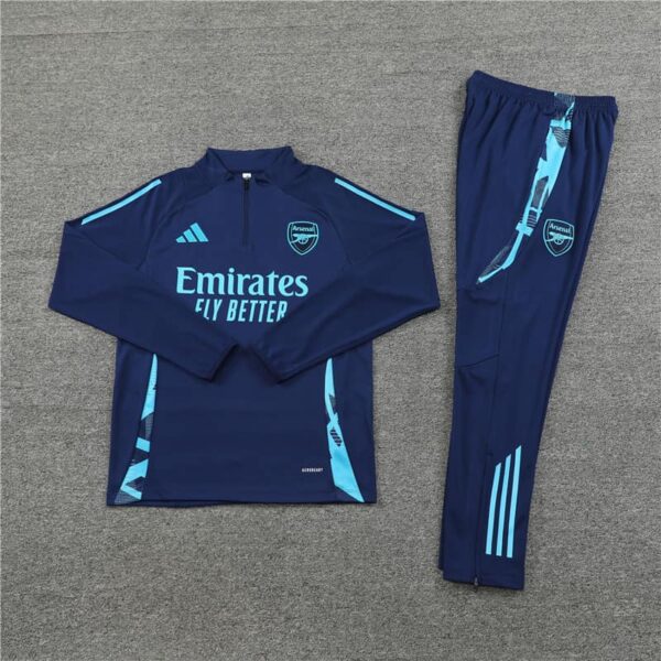 Arsenal 2024-25 Royal Blue Half Zip Long Sleeve Training Kit - Image 3