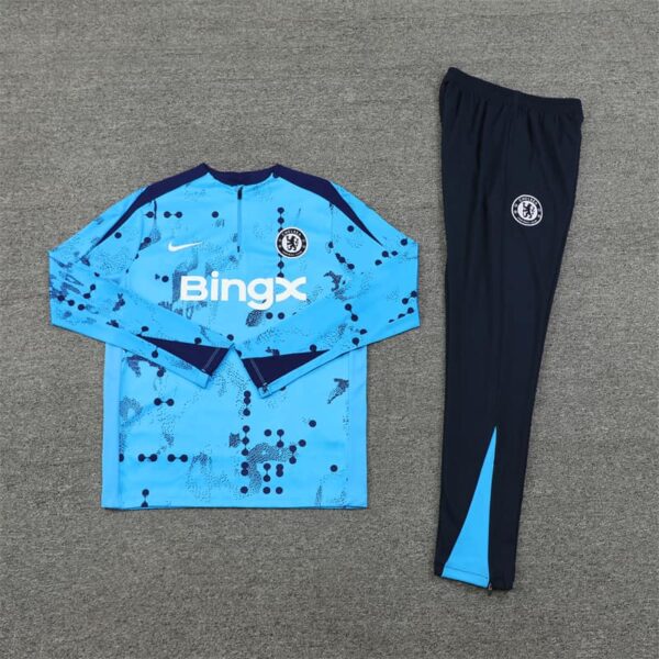 Chelsea 2024-25 Light Blue (Camo Edition) Half Zip Long Sleeve Training Kit - Image 3