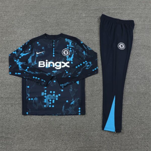 Chelsea 2024-25 Royal Blue (Camo Edition) Half Zip Long Sleeve Training Kit - Image 3