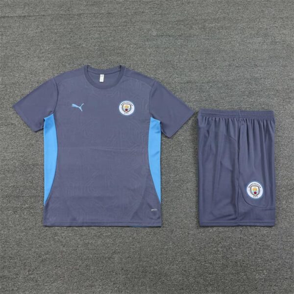 Manchester City 2024-25 Dark Grey Short Sleeve Training Kit - Image 3