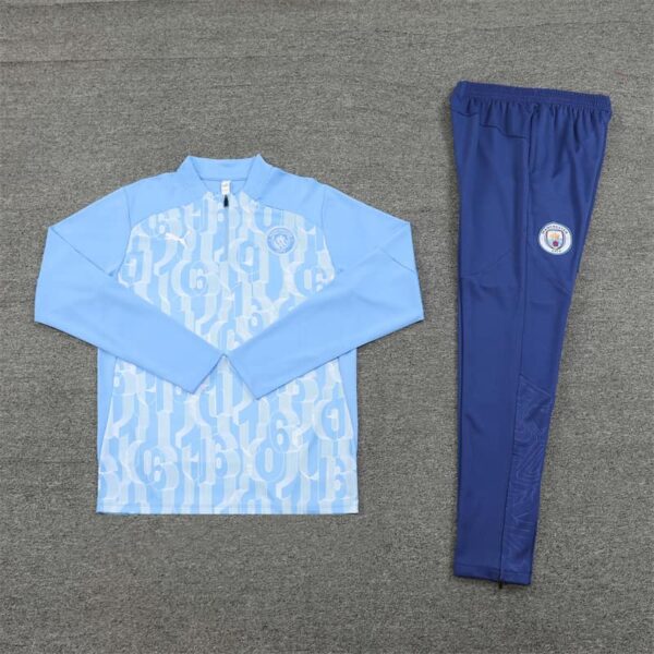 Manchester City 2024-25 Light Blue (Camo Edition) Half Zip Long Sleeve Training Kit - Image 3