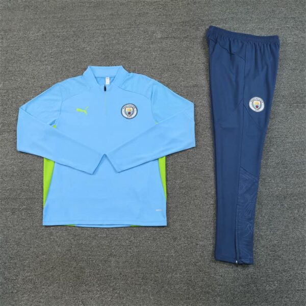 Manchester City 2024-25 Light Blue Half Zip Long Sleeve Training Kit - Image 3