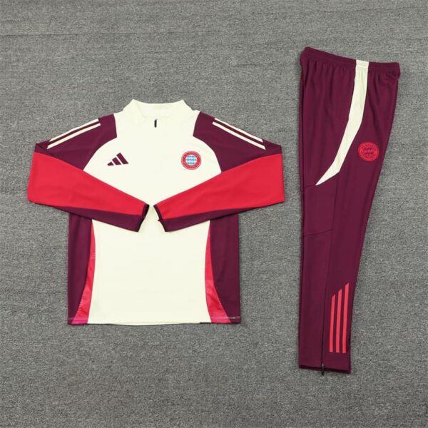 Bayern Munich 2024-25 White Half Zip Long Sleeve Training Kit - Image 3