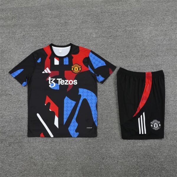 Manchester United 2024-25 Black (Camo Edition) Short Sleeve Training Kit - Image 3